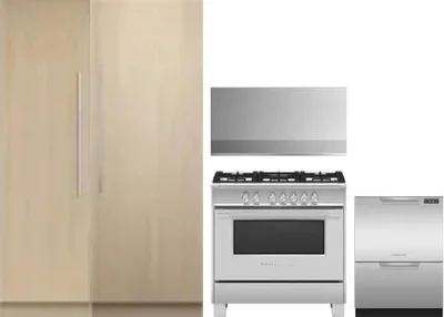 5 Piece Package Includes Refrigerator, Freezer, Range, Hood And Dishwasher